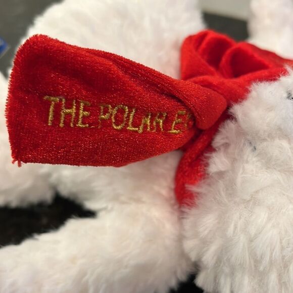 Polar Express White Bear Plush 8 Inch Jingle Bell Rail Events Stuffed Animal Toy - Picture 4 of 9